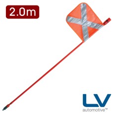 LV LED Mining Whip with top mounted Red LED - 2m